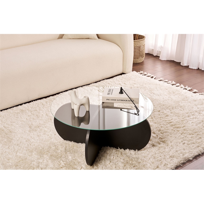 ASIR Hanah Home Aeris Coffee Table in Transparent Black