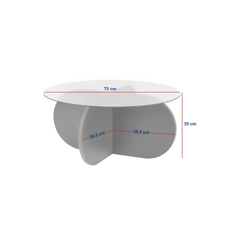 ASIR Hanah Home Aeris Coffee Table in Transparent Black