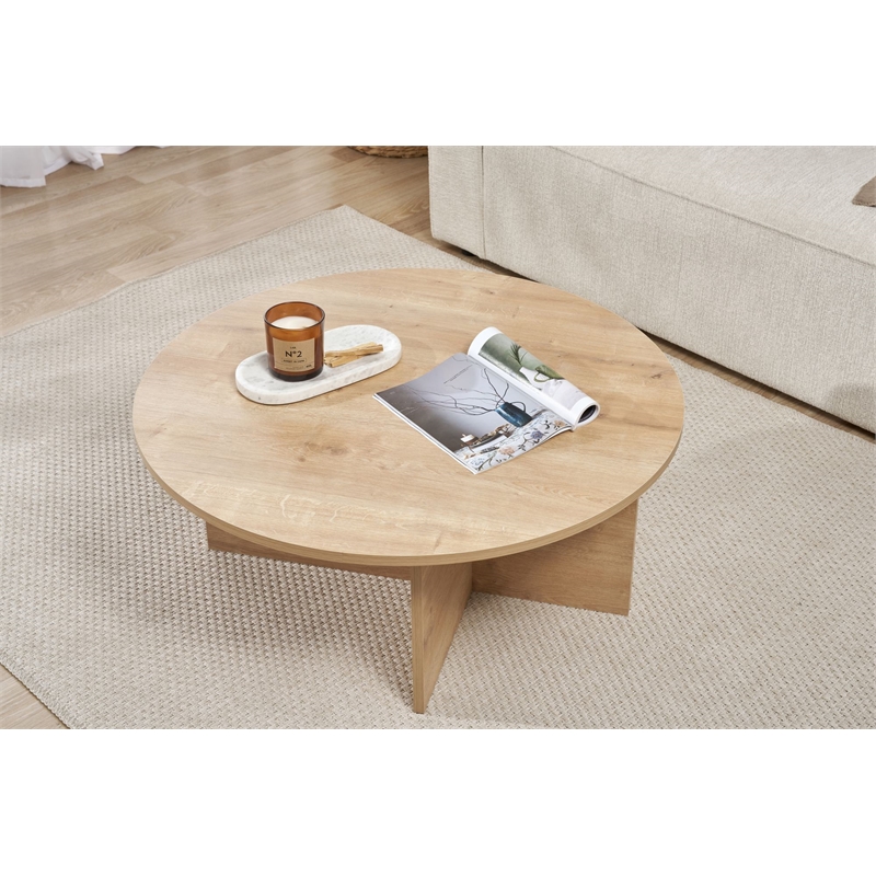 ASIR Hanah Home Soleil Coffee Table in Sapphire Oak