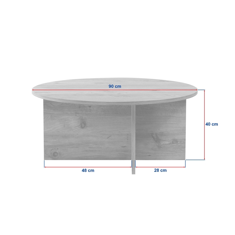 ASIR Hanah Home Soleil Coffee Table in Sapphire Oak
