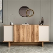 ASIR Hanah Home Diana Console in Sand and Walnut
