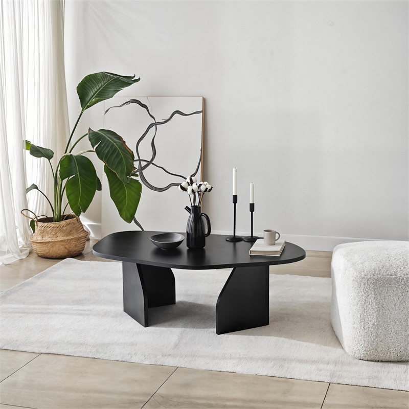 ASIR Hanah Home Rock Coffee Table in Black