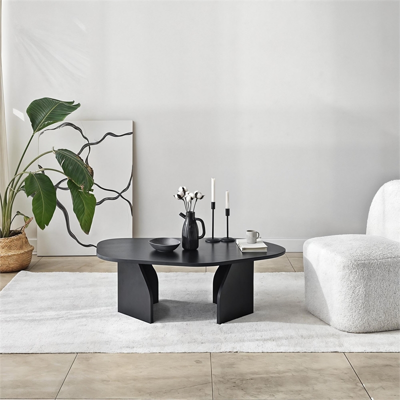 ASIR Hanah Home Rock Coffee Table in Black