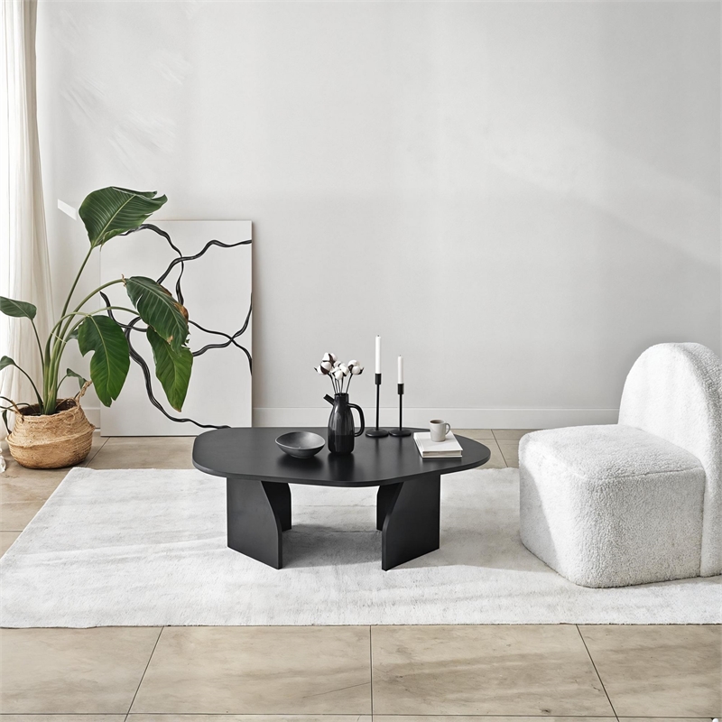 ASIR Hanah Home Rock Coffee Table in Black