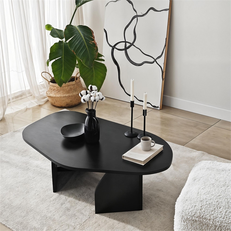 ASIR Hanah Home Rock Coffee Table in Black