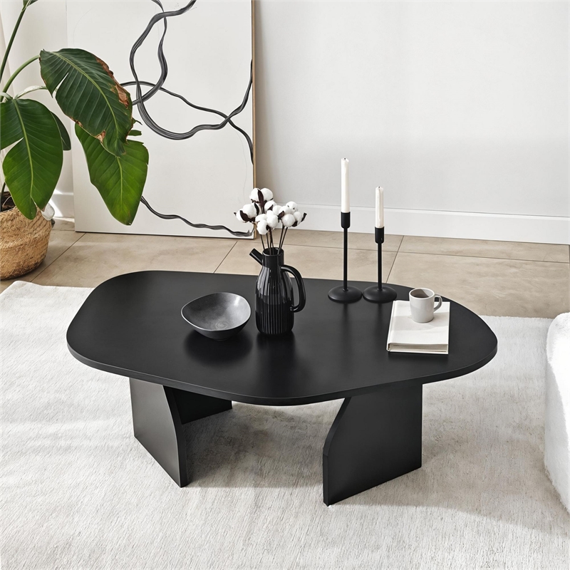 ASIR Hanah Home Rock Coffee Table in Black