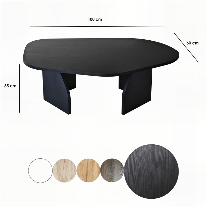 ASIR Hanah Home Rock Coffee Table in Black