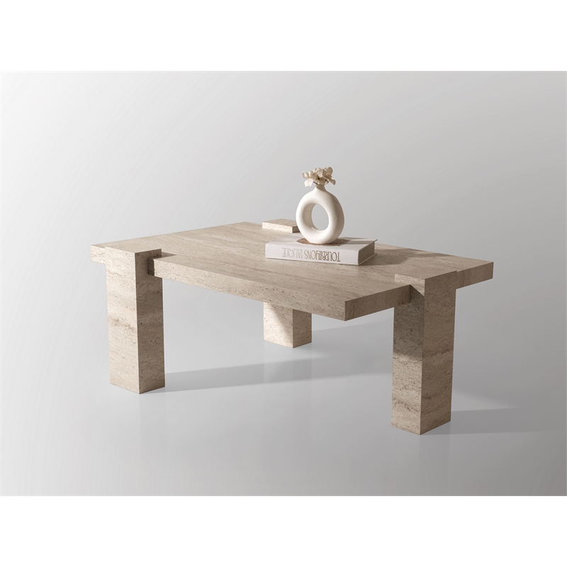 ASIR Hanah Home Diamond 9541 Coffee Table in Beige
