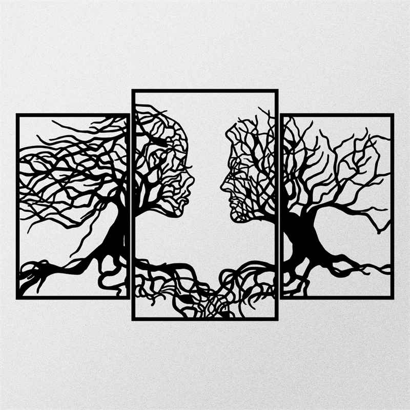 ASIR Wallity Love Tree Decorative Metal Wall Accessory in Black