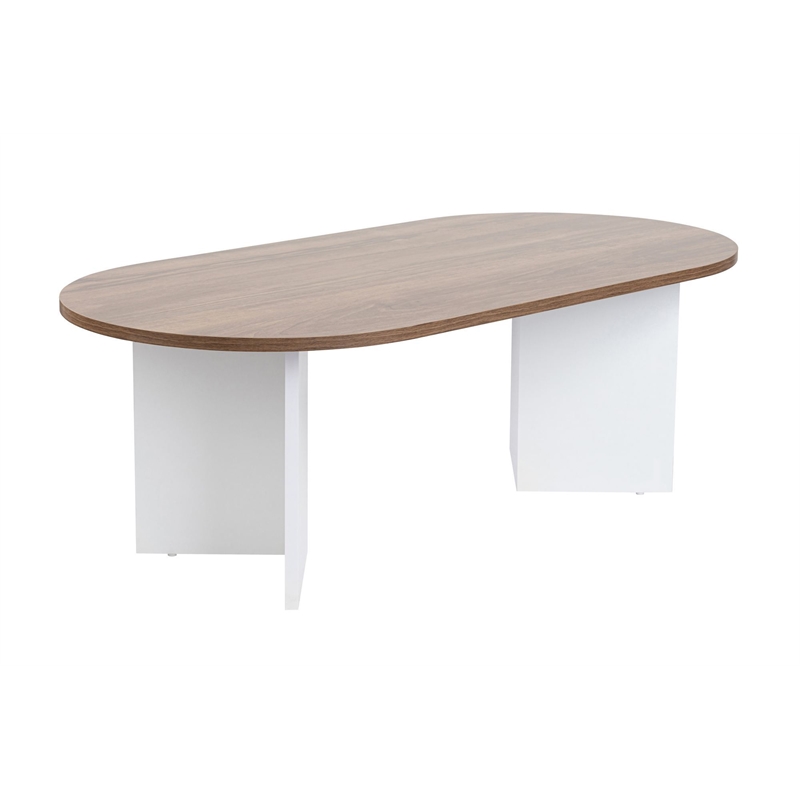 ASIR Hanah Home Sable Coffee Table in Venezia Walnut and White
