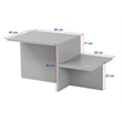 ASIR Hanah Home Harmony Coffee Table in Travertine