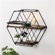 ASIR Hanah Home Liliales Wall Shelf in Walnut