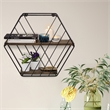 ASIR Hanah Home Liliales Wall Shelf in Walnut