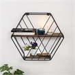 ASIR Hanah Home Liliales Wall Shelf in Walnut