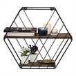 ASIR Hanah Home Liliales Wall Shelf in Walnut