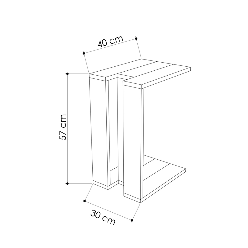 ASIR Hanah Home Muju Side Table in Oak and Anthracite