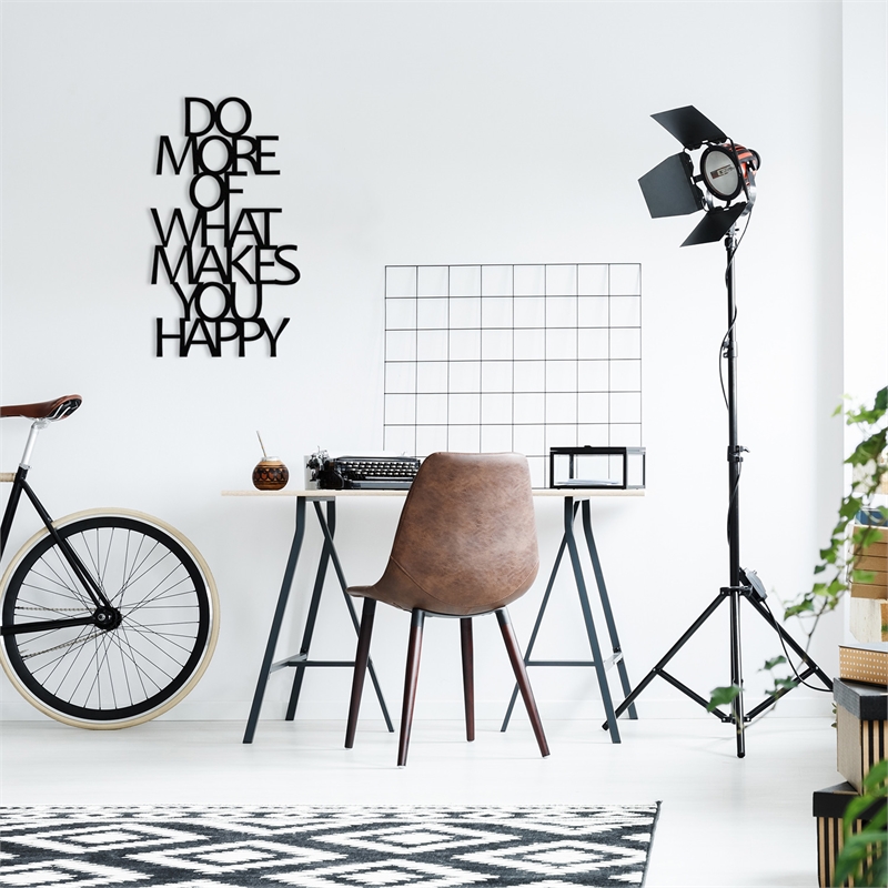 ASIR Wallity Do More Of What Makes You Happy Metal Wall Accessory in Black