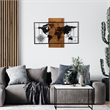 ASIR Wallity World Map With Compass Decorative Wooden Wall Accessory in Walnut