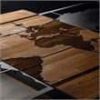 ASIR Wallity World Map With Compass Decorative Wooden Wall Accessory in Walnut