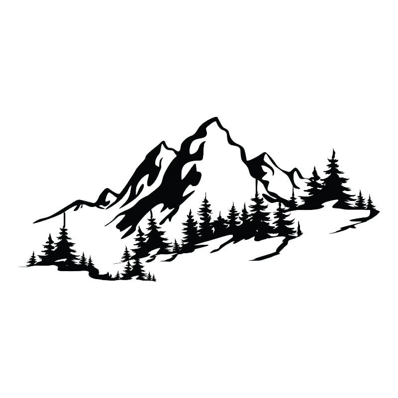 ASIR Wallity Mountain 3 Decorative Metal Wall Accessory in Black