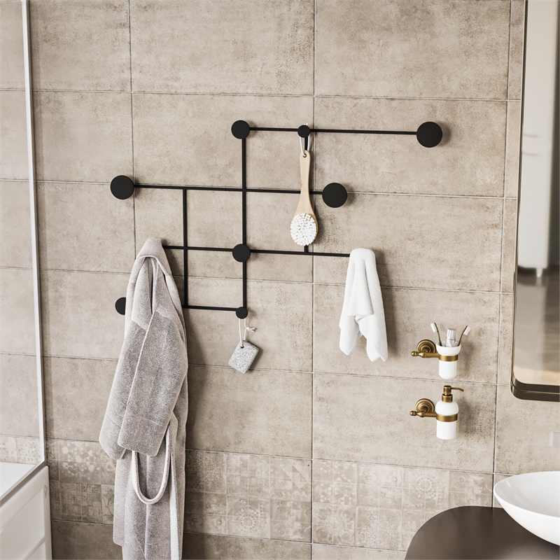 ASIR Wallity Fatara Metal Wall Hook in Black