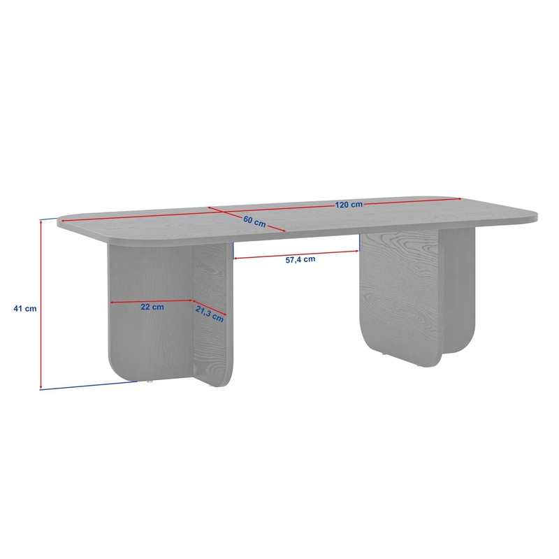 ASIR Hanah Home Akira Coffee Table in Venezia Walnut