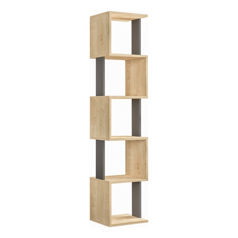 ASIR Hanah Home Piri Bookshelf in Sonoma Oak and Anthracite