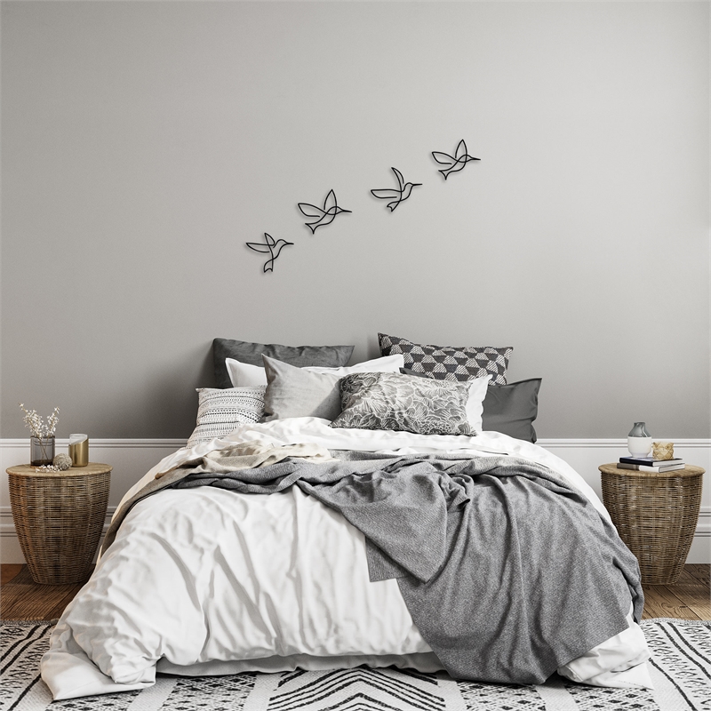 ASIR Wallity Birds 304 Decorative Metal Wall Accessory in Black