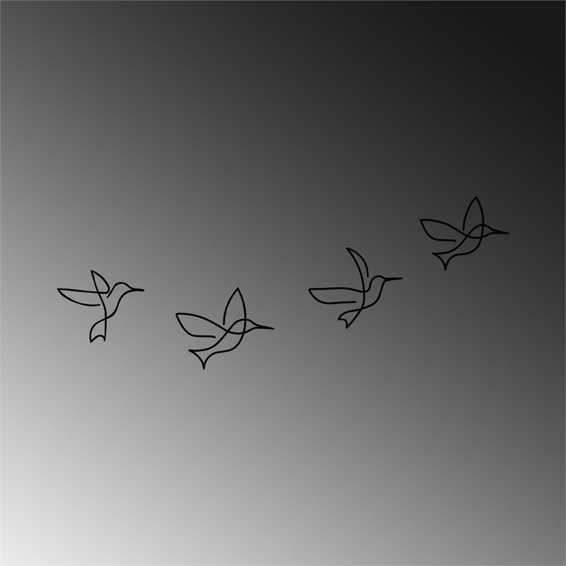 ASIR Wallity Birds 304 Decorative Metal Wall Accessory in Black