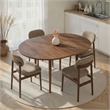 ASIR Hanah Home Viona Extendable Dining Table in Barok Walnut