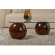 ASIR Hanah Home Sphere Coffee Table in Transparent Walnut