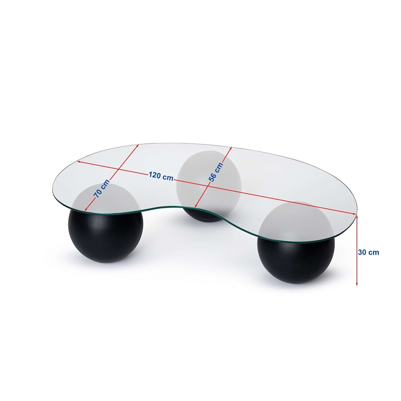 ASIR Hanah Home Sphere Coffee Table in Transparent Walnut