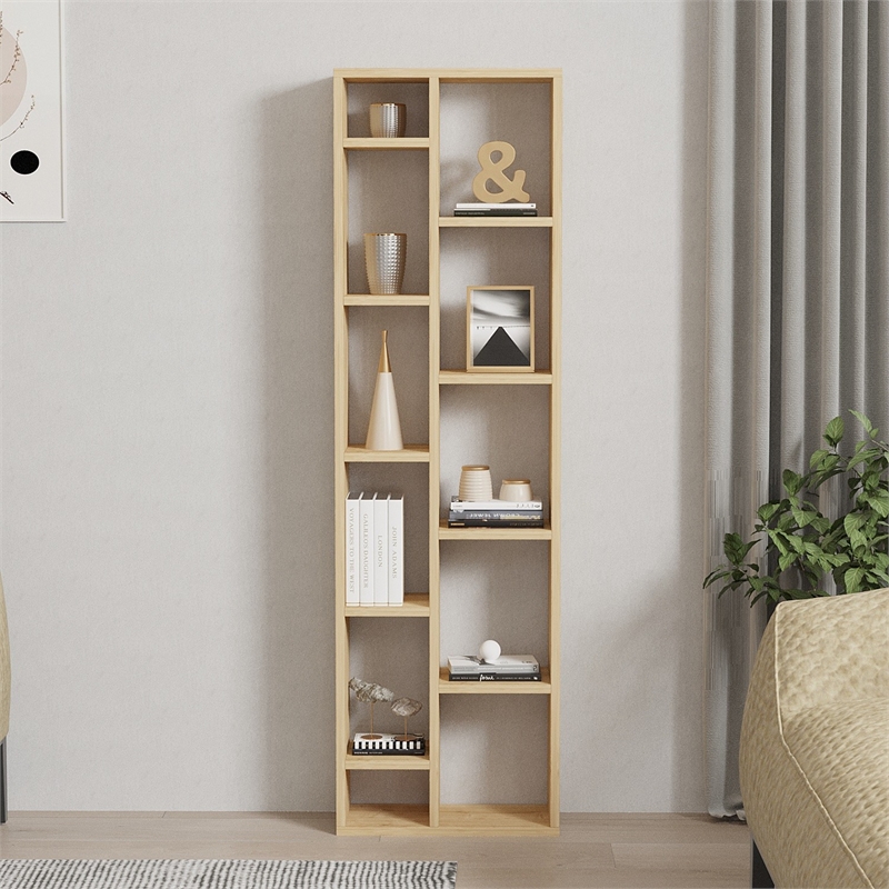 ASIR Hanah Home Tomi Bookshelf in Sapphire Oak