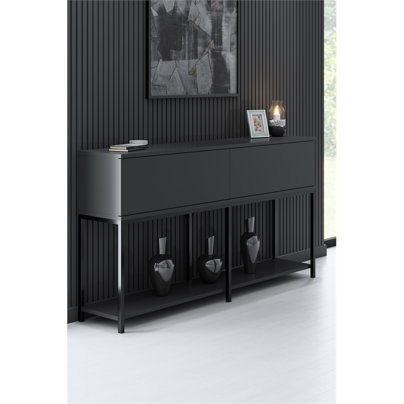 ASIR Hanah Home Lord Modern Console Table in Anthracite and Black