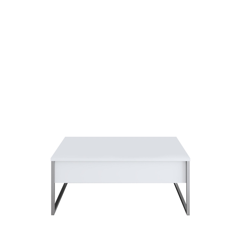 ASIR Hanah Home Luxe Coffee Table in White and Silver