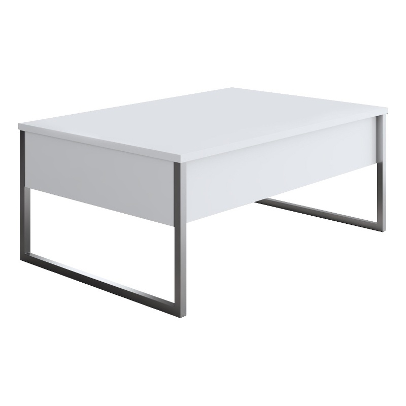 ASIR Hanah Home Luxe Coffee Table in White and Silver