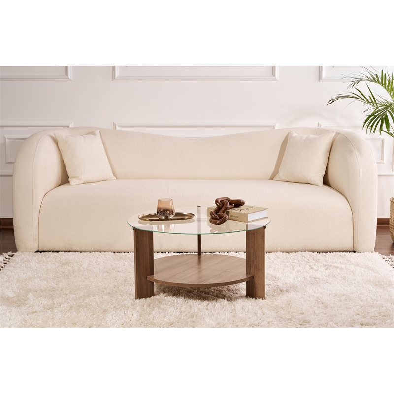 ASIR Hanah Home Clara Coffee Table in Transparent Venezia Walnut