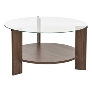 ASIR Hanah Home Clara Coffee Table in Transparent Venezia Walnut
