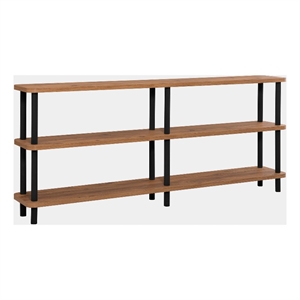 ASIR Hanah Home Zen 71&quot Low Profile Bookshelf in Black & Atlantic Pine