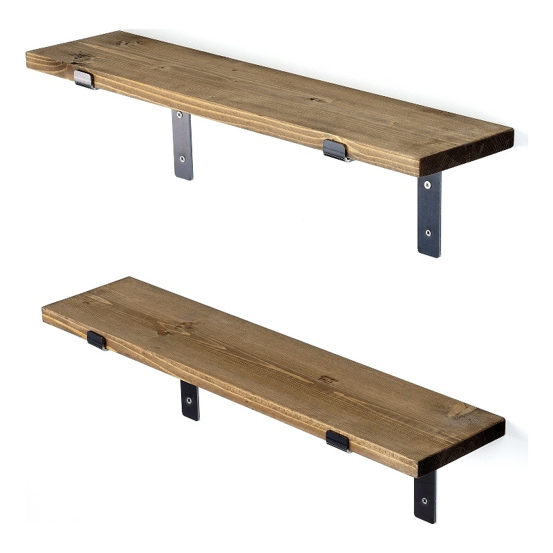 ASIR Hanah Home Lam004 Decorative Wooden Wall Shelf in Walnut