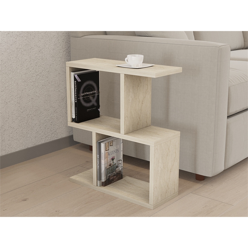 ASIR Hanah Home Zet Side Table in Travertine