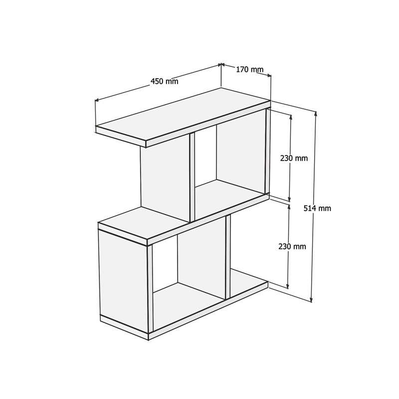 ASIR Hanah Home Zet Side Table in Travertine