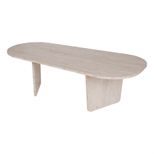 ASIR Hanah Home Ovalis Coffee Table in Travertine