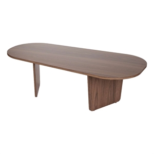 ASIR Hanah Home Ovalis Coffee Table in Venezia Walnut