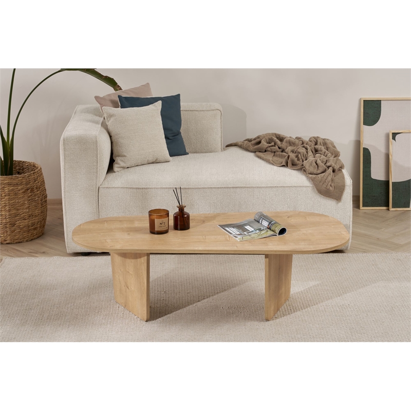 ASIR Hanah Home Ovalis Coffee Table in Oak