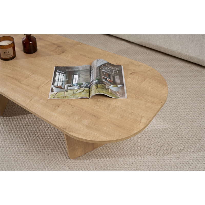 ASIR Hanah Home Ovalis Coffee Table in Oak