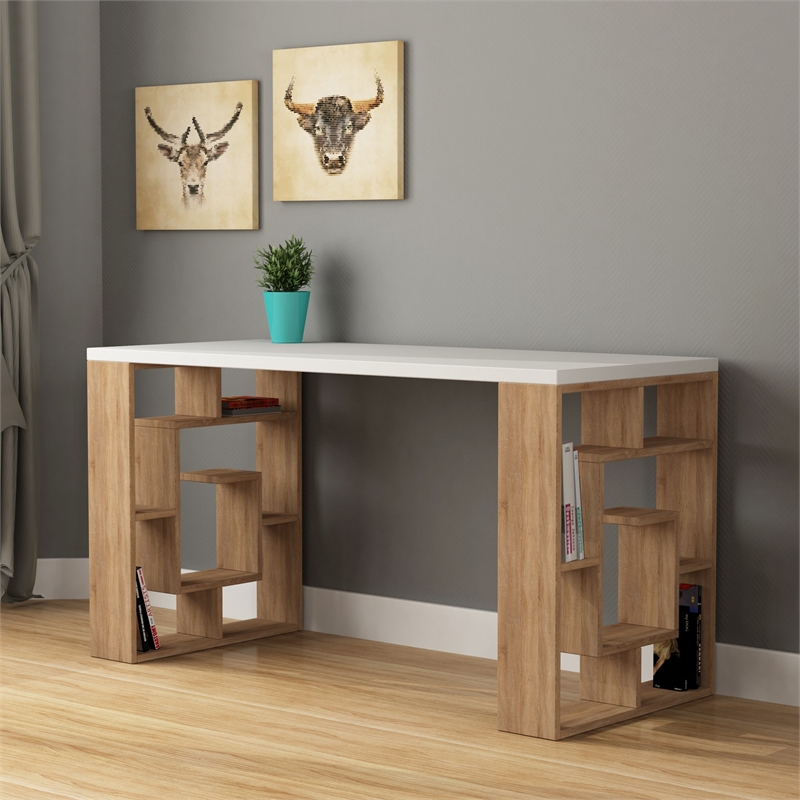 ASIR Hanah Home Maze Study Desk in Oak