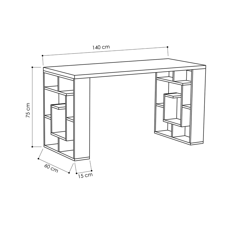 ASIR Hanah Home Maze Study Desk in Oak