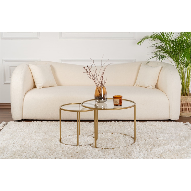 ASIR Hanah Home Aurum Coffee Table Set in Transparent Gold
