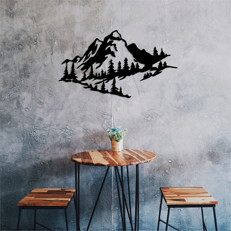 ASIR Wallity Mountain 2 Decorative Metal Wall Accessory in Black